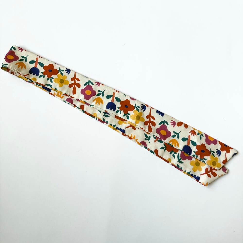 Fabletics Multi-Color Floral Skinny Scarf Hair Tie Accessory